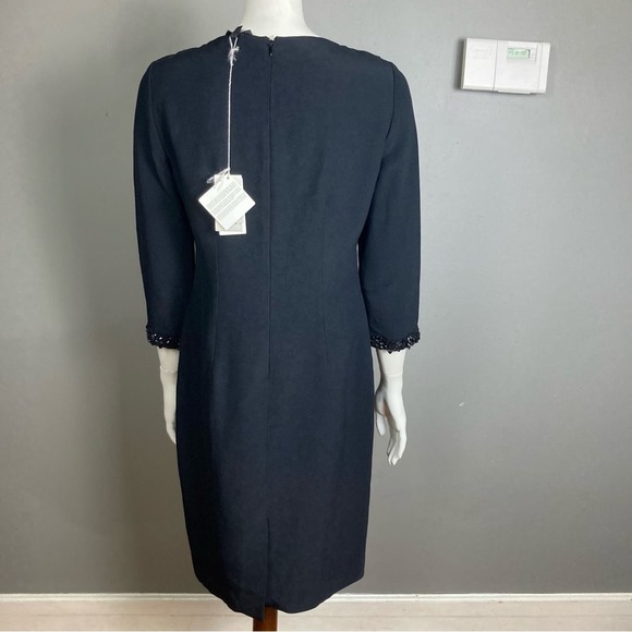 NWT La Perla Classic Black cocktail Dress tailored beaded 44 IT / 8 US Medium - Picture 6 of 14